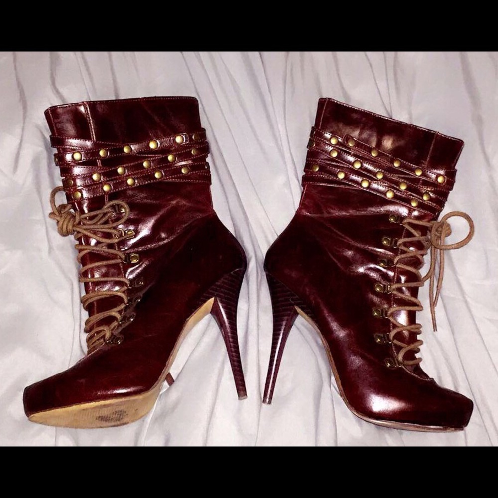 Michael Antonio pointy heel leather lace up boots - Picture 2 of 3